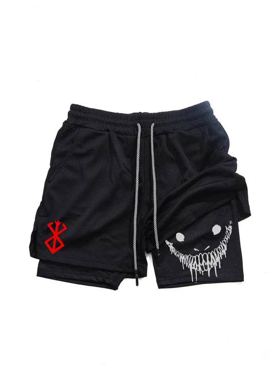 Berserk- Men's 2-in-1 sports shorts