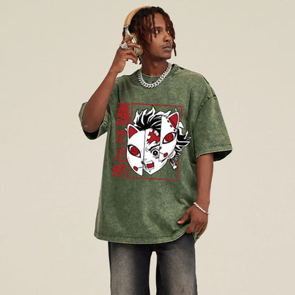 Demon Slayer Oversized T-shirt  Acid Washed